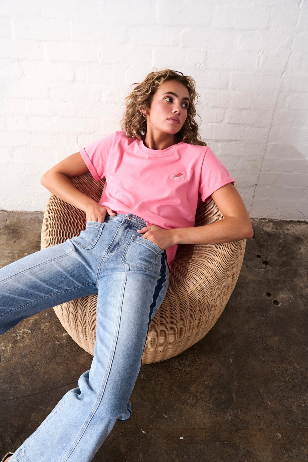 Olivia Tee | Sun Lounge - Soft Pink - Stanleyandstone