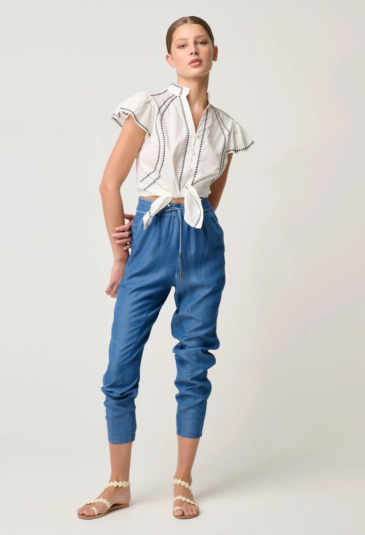ONCE WAS Amoya Tencil Jogger - Indigo Pant Once Was