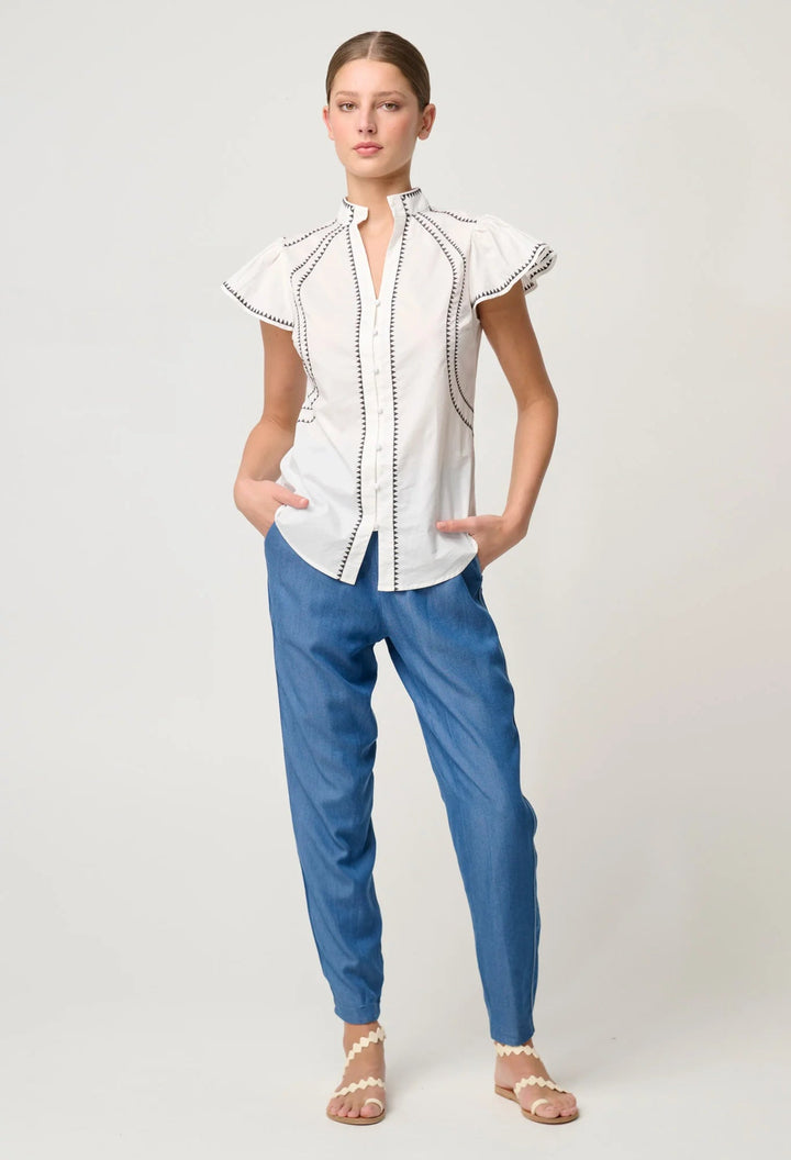 ONCE WAS Amoya Tencil Jogger - Indigo Pant Once Was