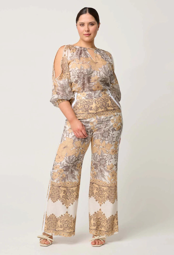 ONCE WAS Annabelle Cotton Silk Blouse in Golden Mallow Blouse Once Was