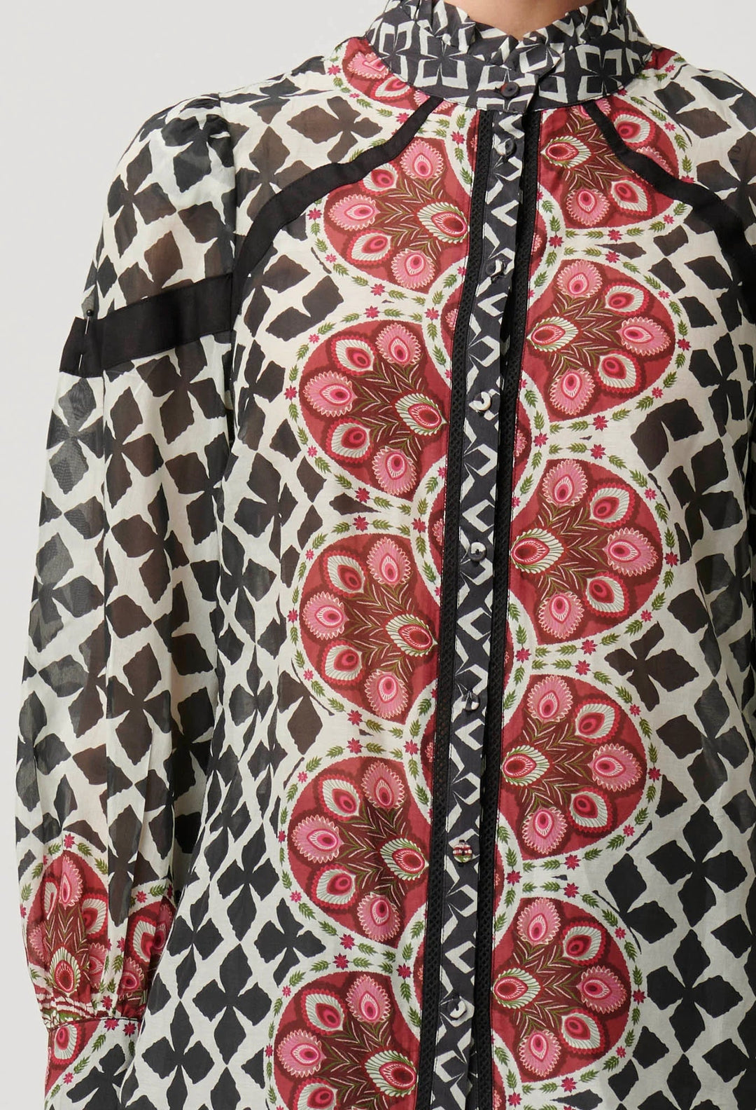 ONCE WAS Astrid Cotton Silk Shirt in Country Tapestry Blouse Once Was