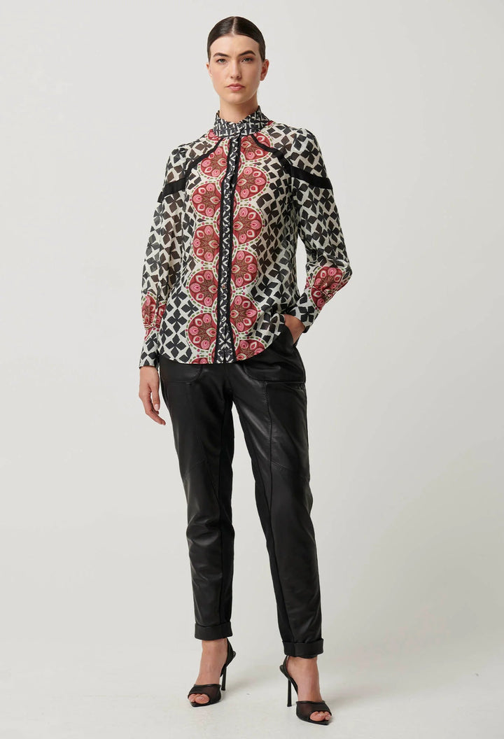ONCE WAS Astrid Cotton Silk Shirt in Country Tapestry Blouse Once Was