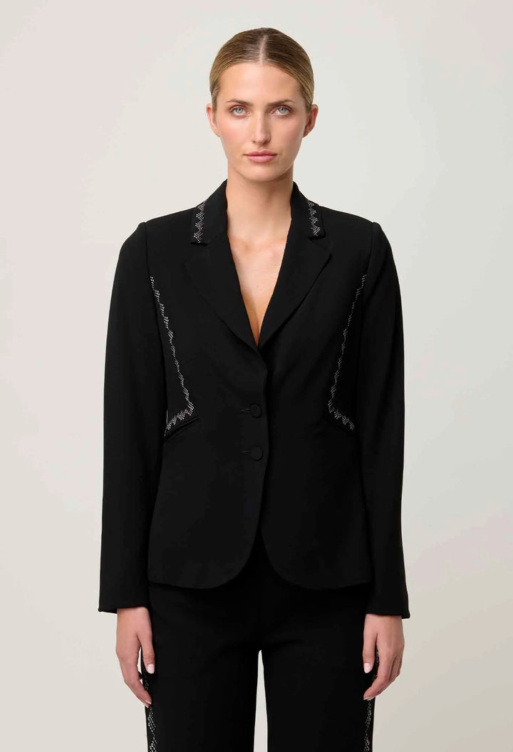 ONCE WAS Elvira Viscose Stretch Crepe Blazer in Onyx Coats & Jackets Once Was