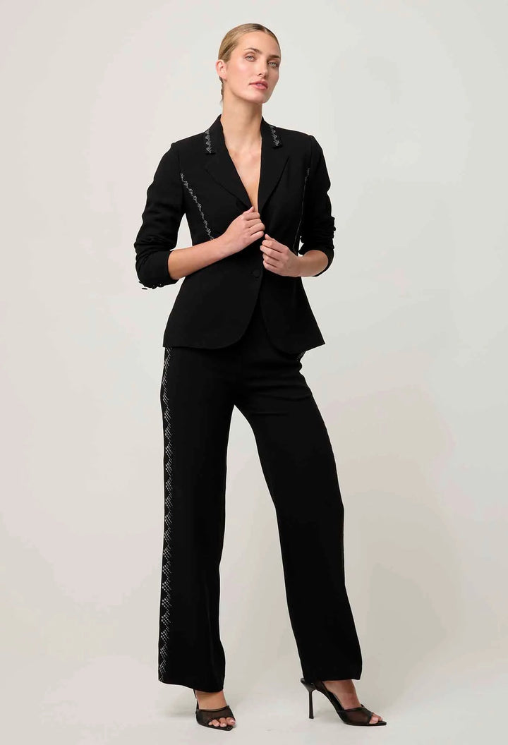 ONCE WAS Elvira Viscose Stretch Crepe Blazer in Onyx Coats & Jackets Once Was