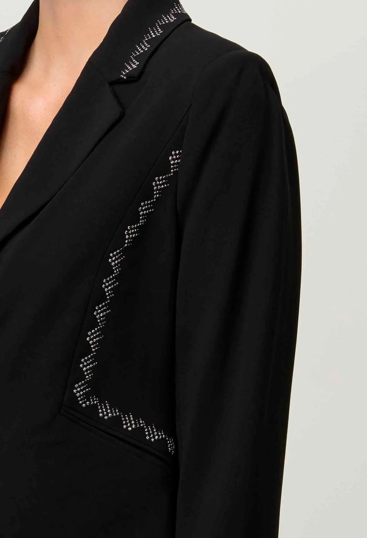 ONCE WAS Elvira Viscose Stretch Crepe Blazer in Onyx Coats & Jackets Once Was