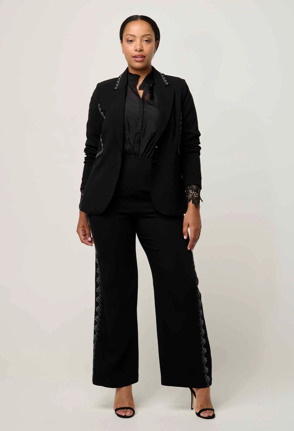 ONCE WAS Elvira Viscose Stretch Crepe Blazer in Onyx Coats & Jackets Once Was