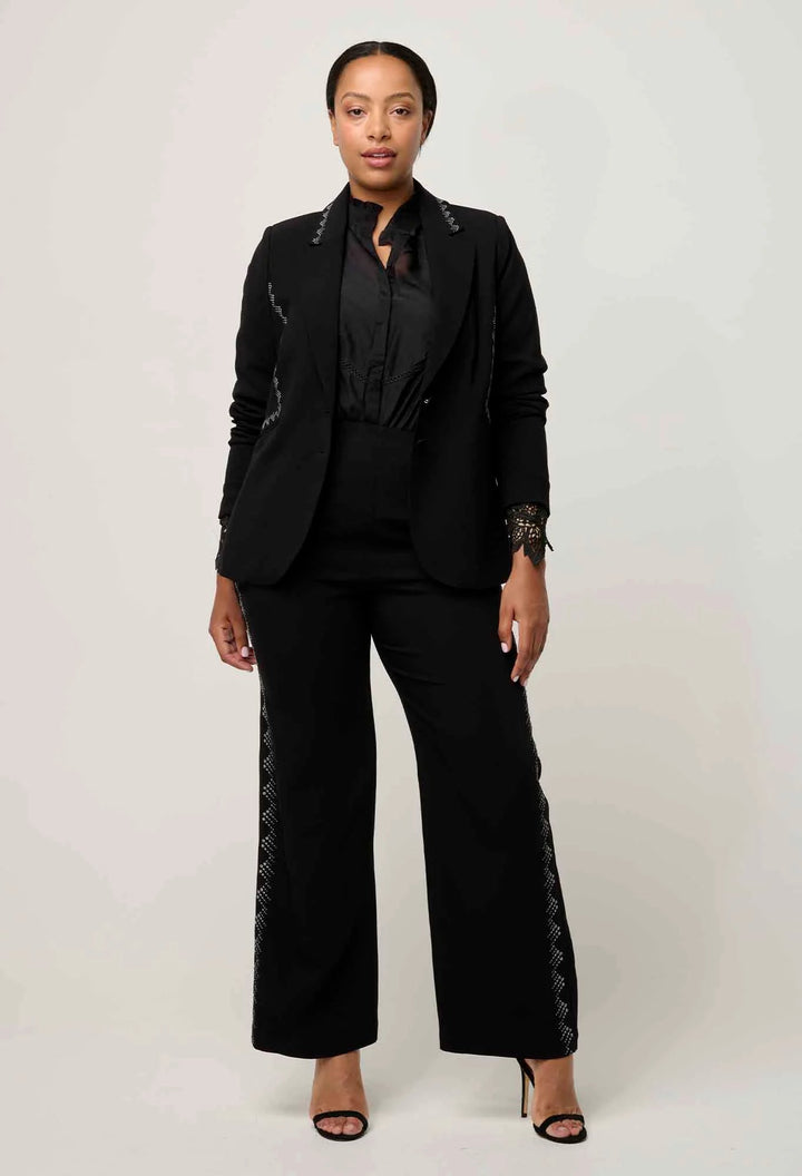 ONCE WAS Elvira Viscose Stretch Crepe Blazer in Onyx Coats & Jackets Once Was