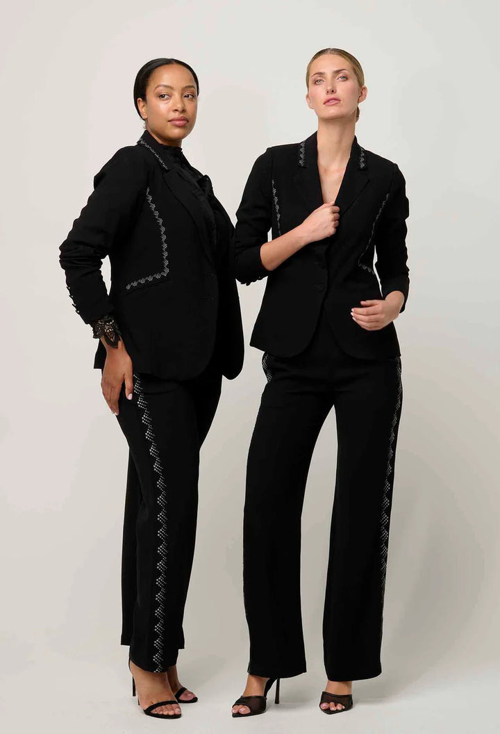 ONCE WAS Elvira Viscose Stretch Crepe Pant in Onyx Pant Once Was