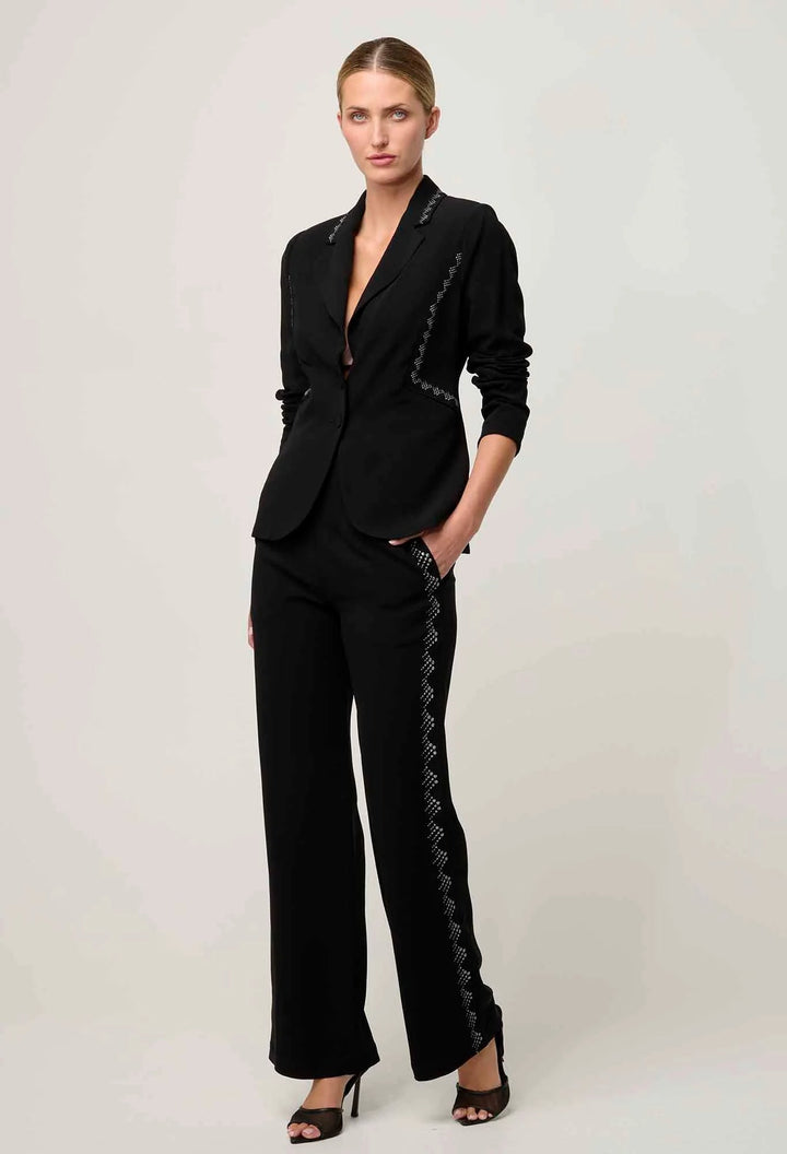 ONCE WAS Elvira Viscose Stretch Crepe Pant in Onyx Pant Once Was