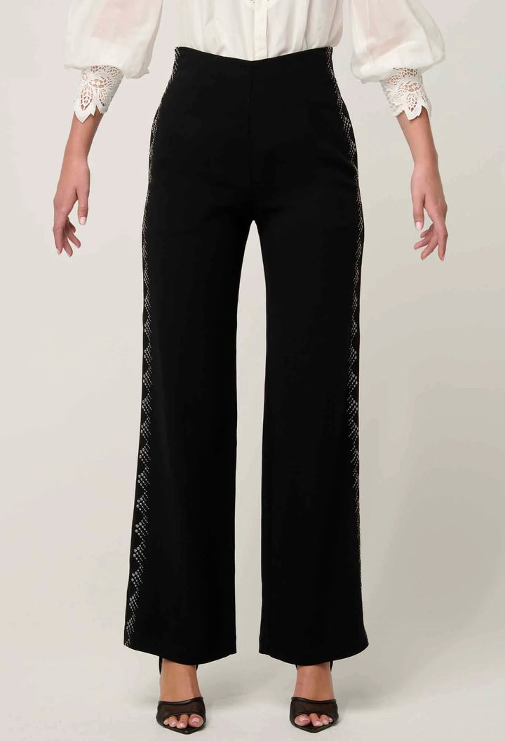 ONCE WAS Elvira Viscose Stretch Crepe Pant in Onyx Pant Once Was