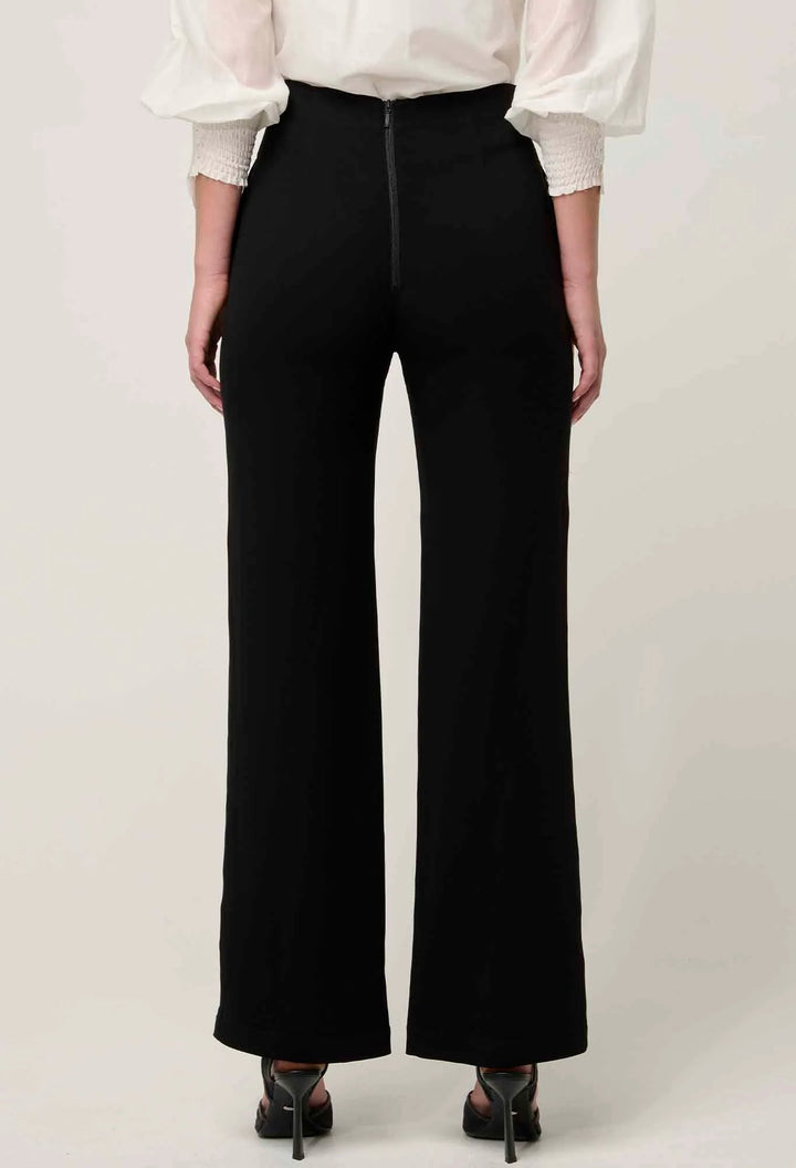 ONCE WAS Elvira Viscose Stretch Crepe Pant in Onyx Pant Once Was