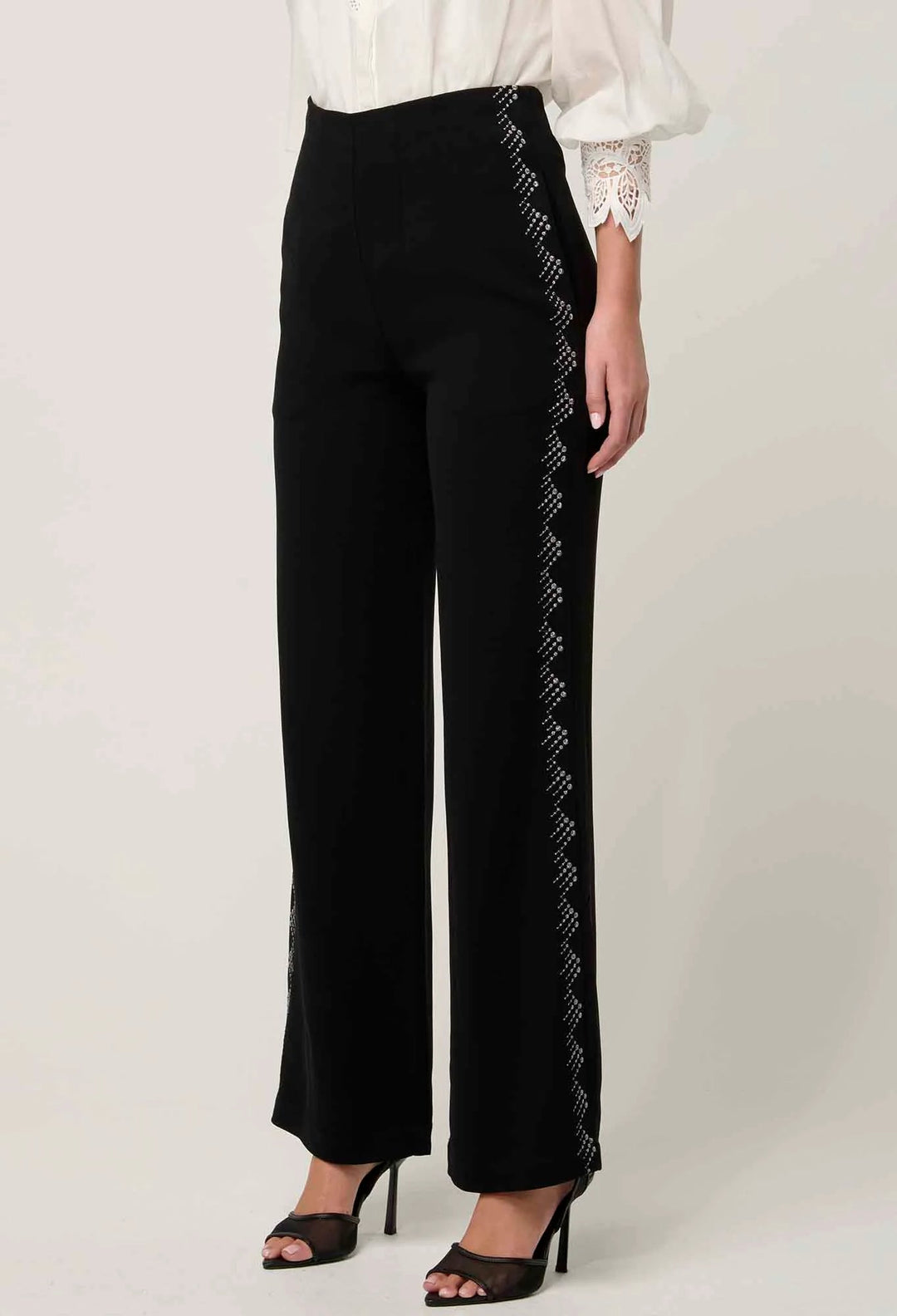 ONCE WAS Elvira Viscose Stretch Crepe Pant in Onyx Pant Once Was