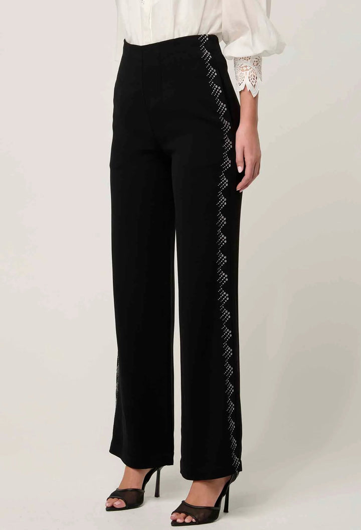 ONCE WAS Elvira Viscose Stretch Crepe Pant in Onyx Pant Once Was