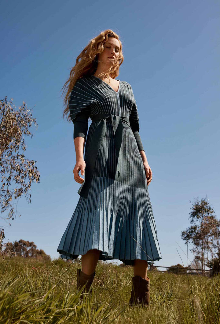 ONCE WAS Equinox Extra Fine Wool Cotten Blend Knit Dress Dress Once Was