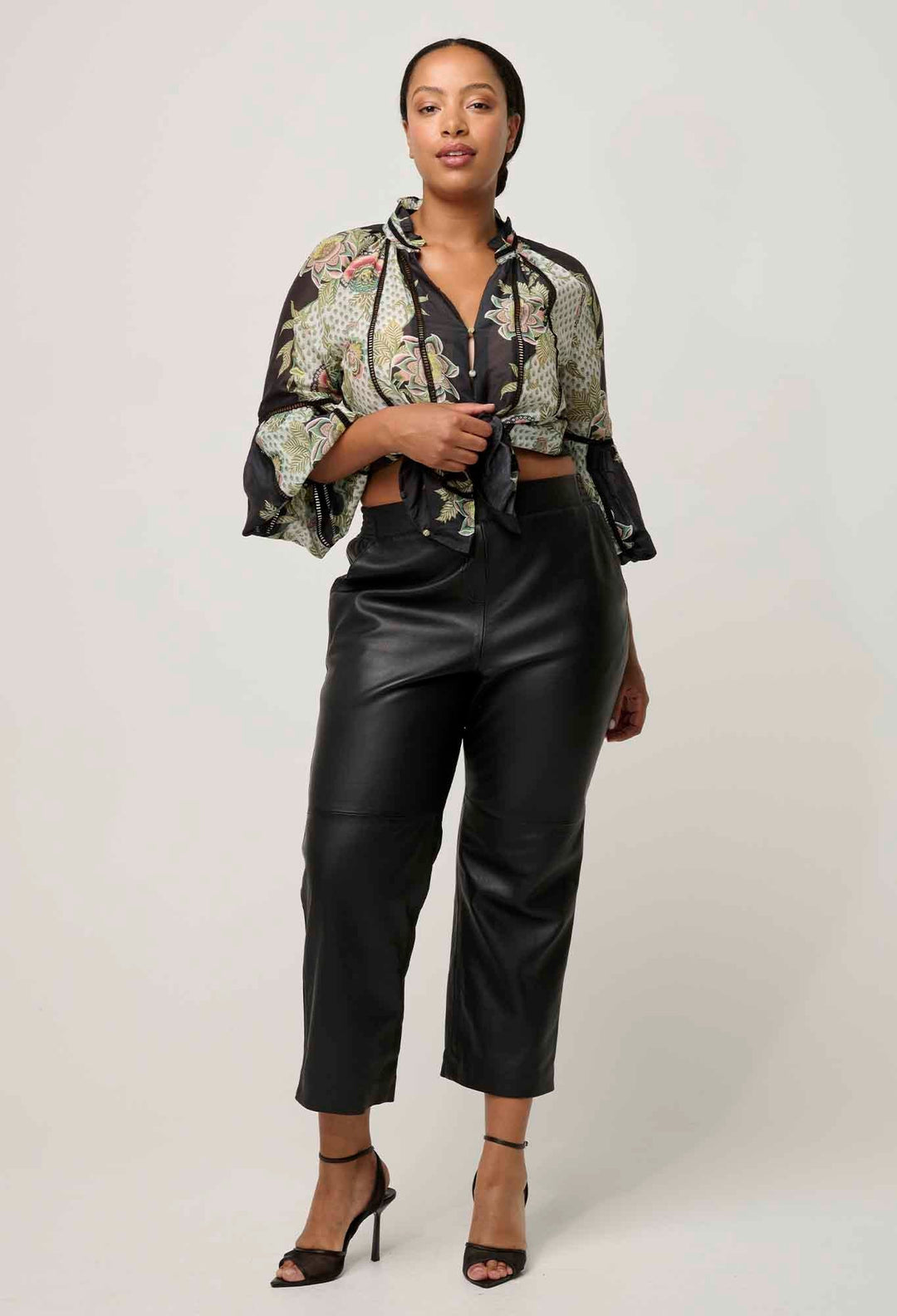 ONCE WAS Espada Espada Cotton Silk Blouse in Mariposa Nero Blouse Once Was