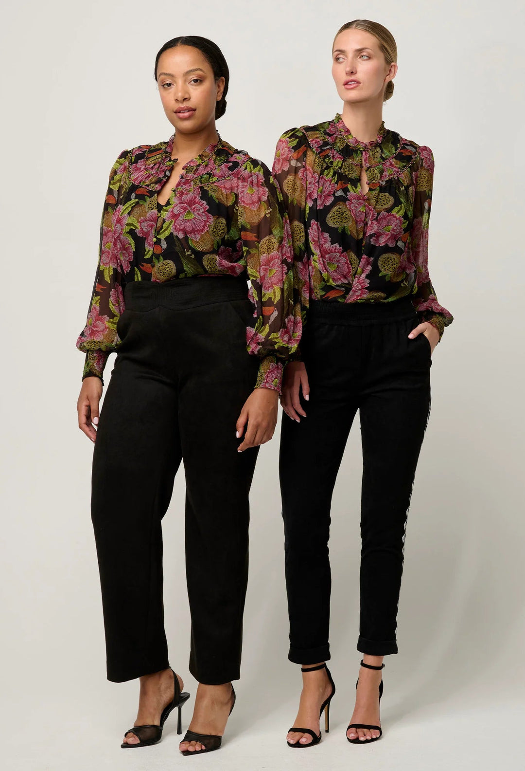 ONCE WAS Everley Faux Suede Embroidered Jogger in Onyx Pant Once Was