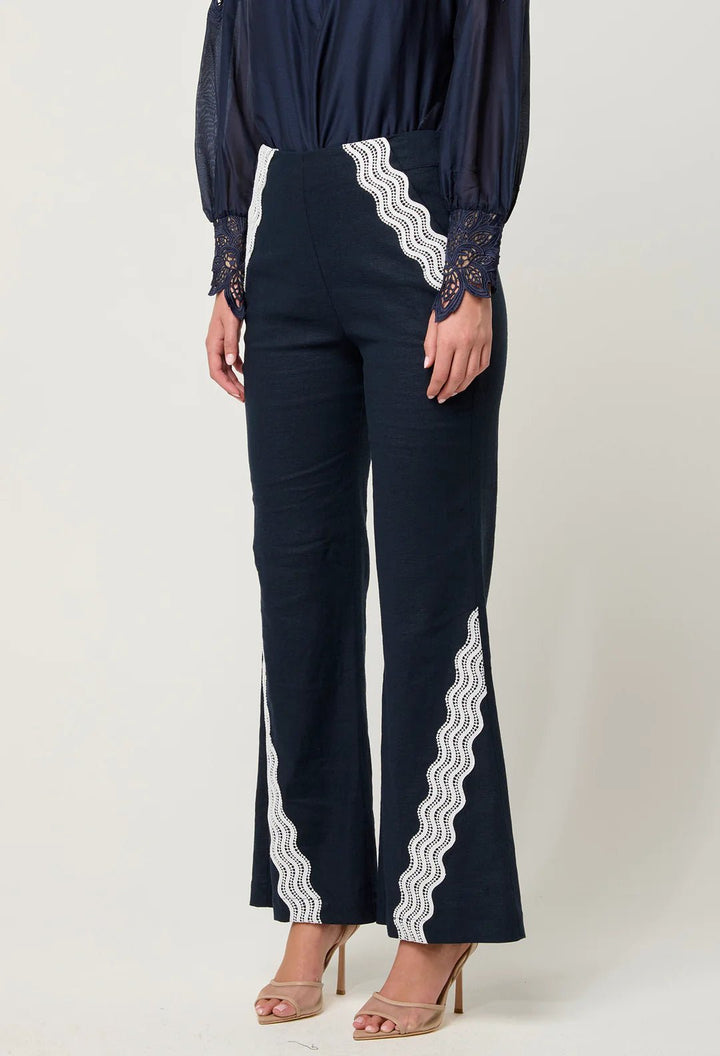 ONCE WAS Fandro Contrast Lace - Night Sky OW31911NSK Pant Once Was