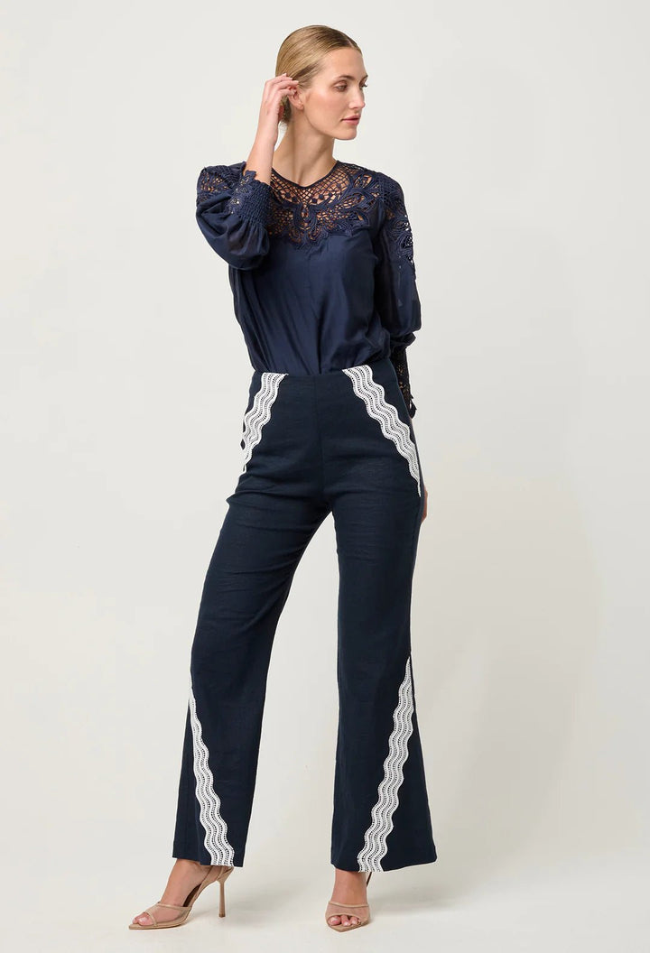 ONCE WAS Fandro Contrast Lace - Night Sky OW31911NSK Pant Once Was