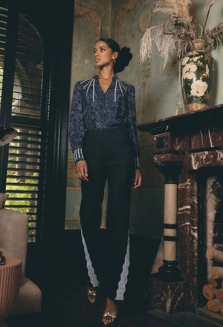 ONCE WAS Fandro Contrast Lace - Night Sky OW31911NSK Pant Once Was