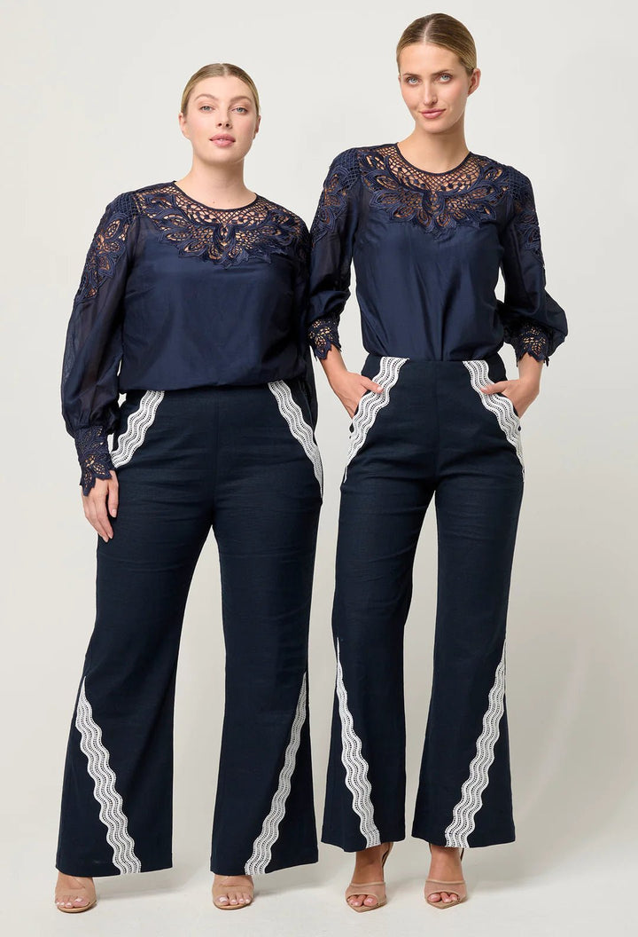 ONCE WAS Fandro Contrast Lace - Night Sky OW31911NSK Pant Once Was