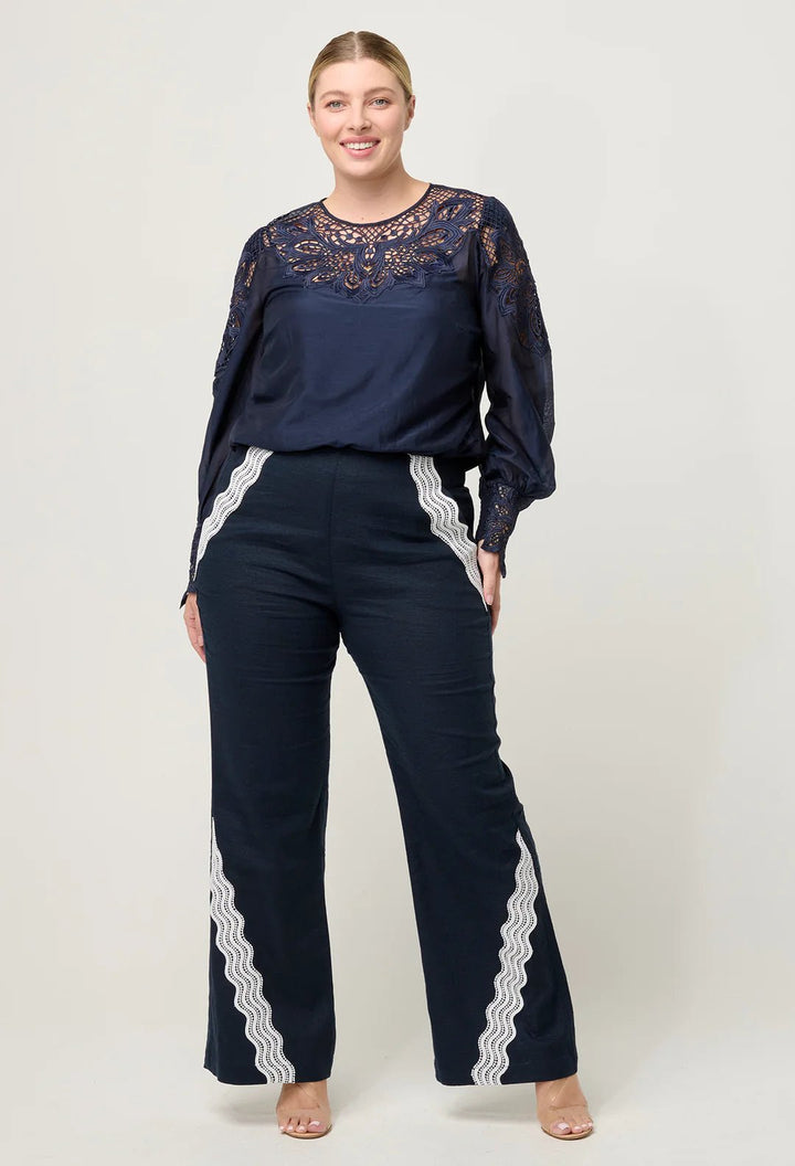ONCE WAS Fandro Contrast Lace - Night Sky OW31911NSK Pant Once Was