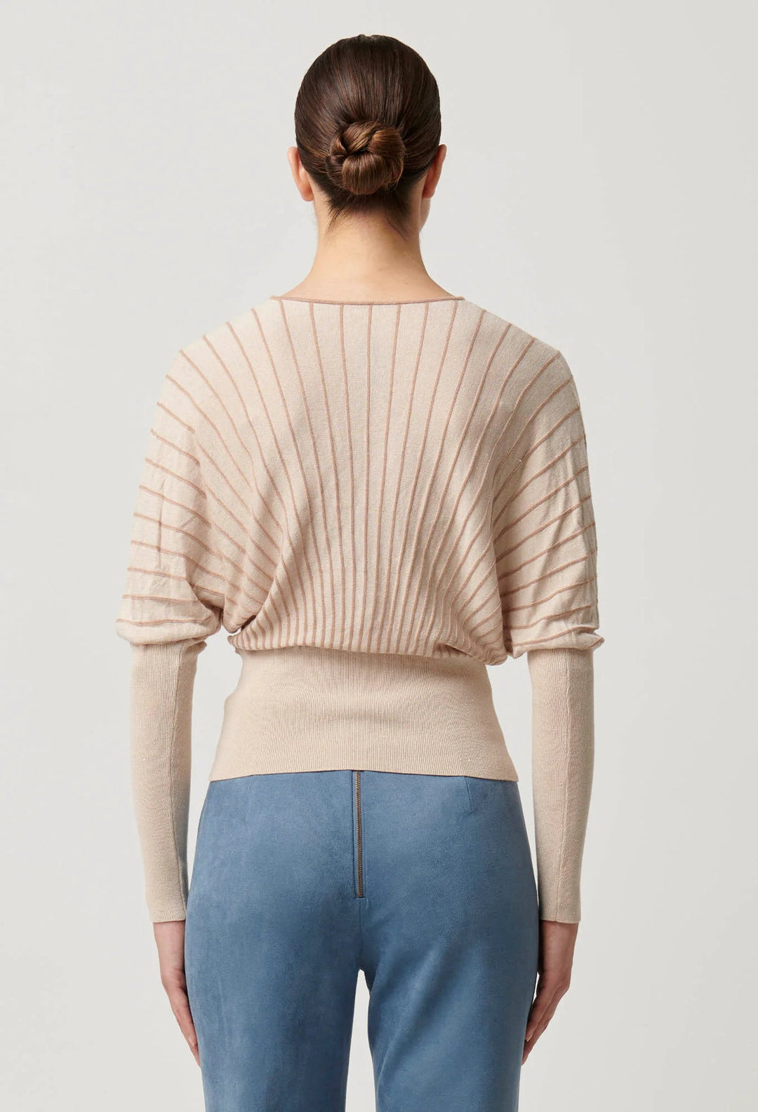 ONCE WAS Francine Viscose Nylon Knit Top in Buckwheat knit Once Was