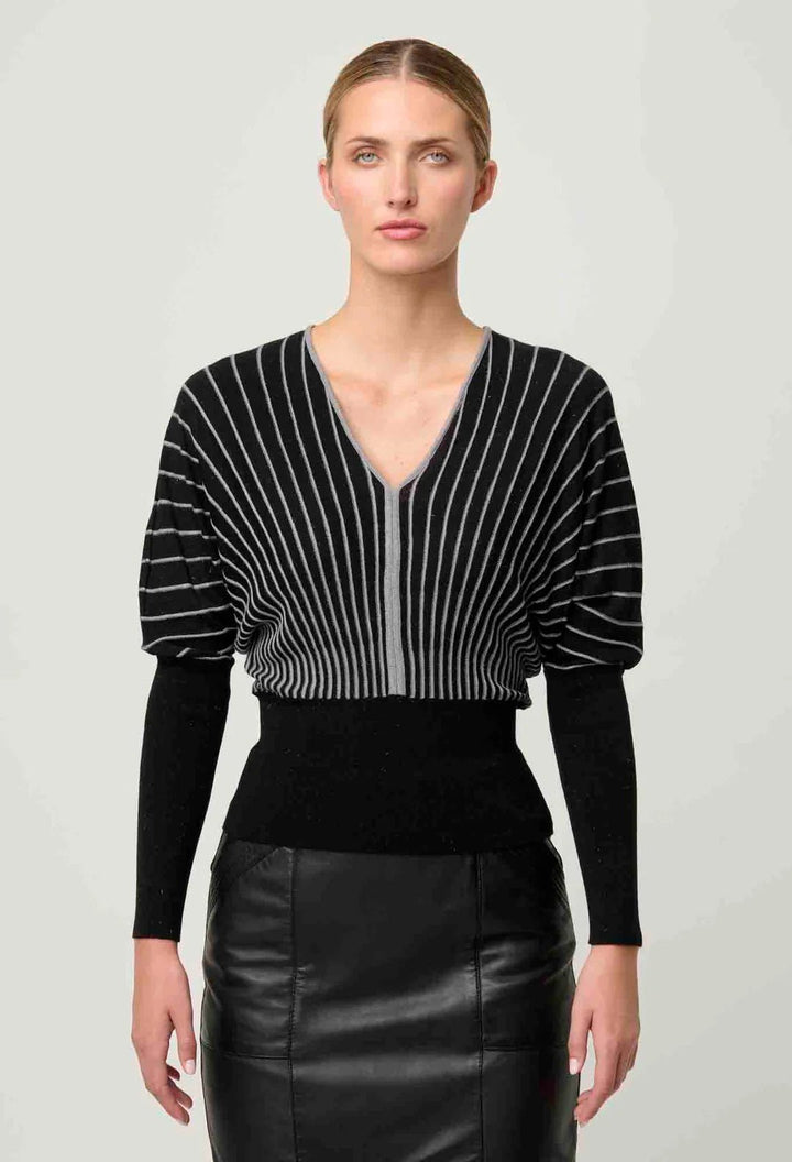 ONCE WAS Francine Viscose Nylon Knit Top in onyx knit Once Was