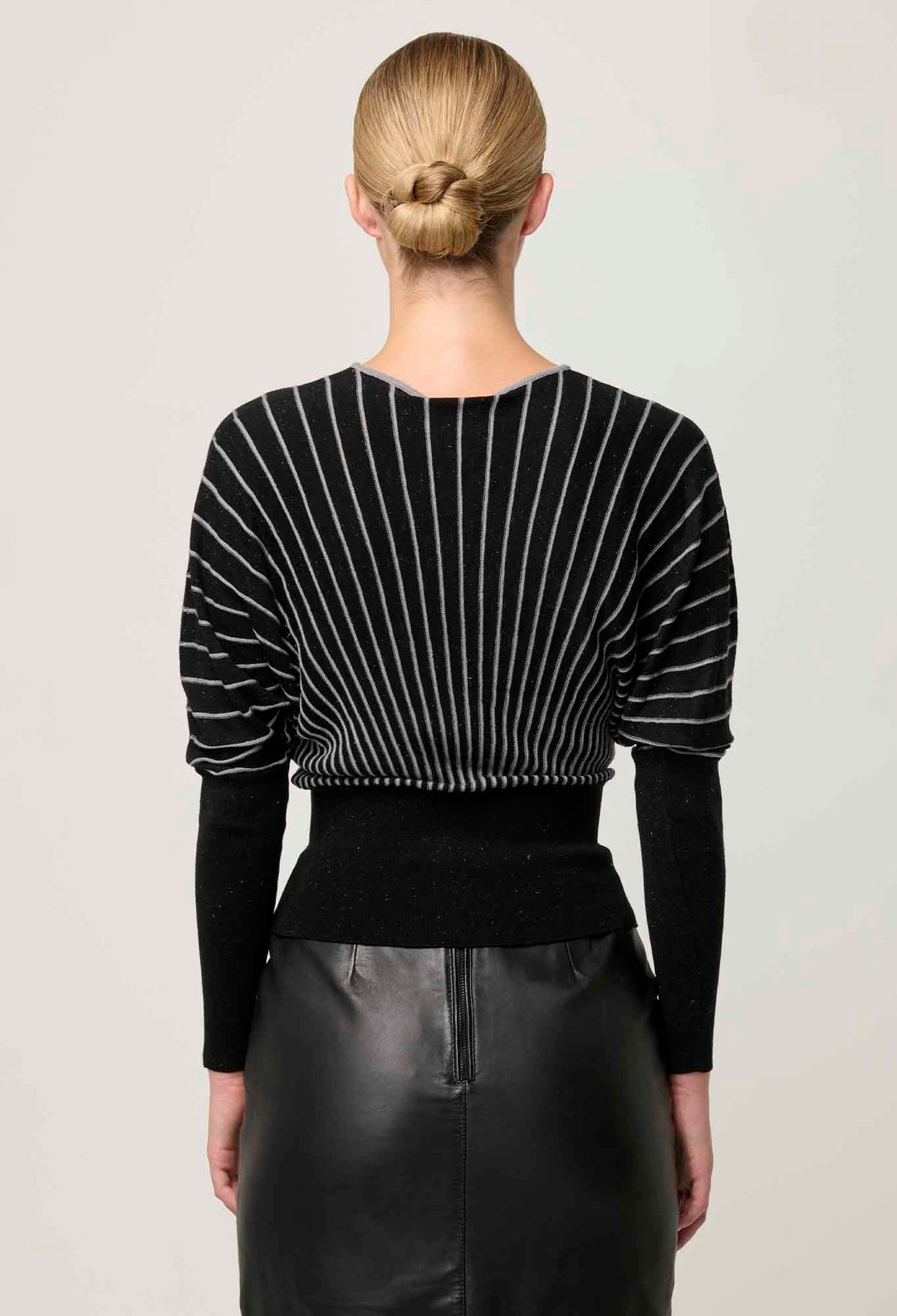 ONCE WAS Francine Viscose Nylon Knit Top in onyx knit Once Was