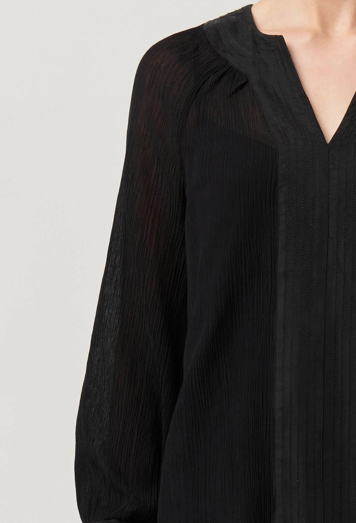 ONCE WAS Lucent Crinkle cotton Blouse - Black Blouse Once Was