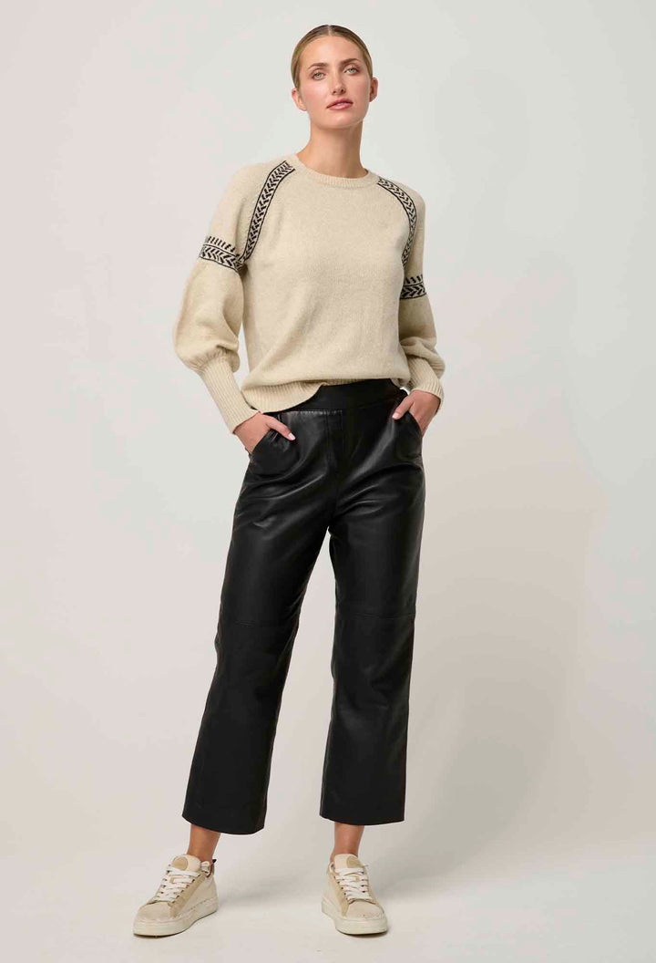 ONCE WAS Luna Merino Wool Knit Top in Blanca knit Once Was