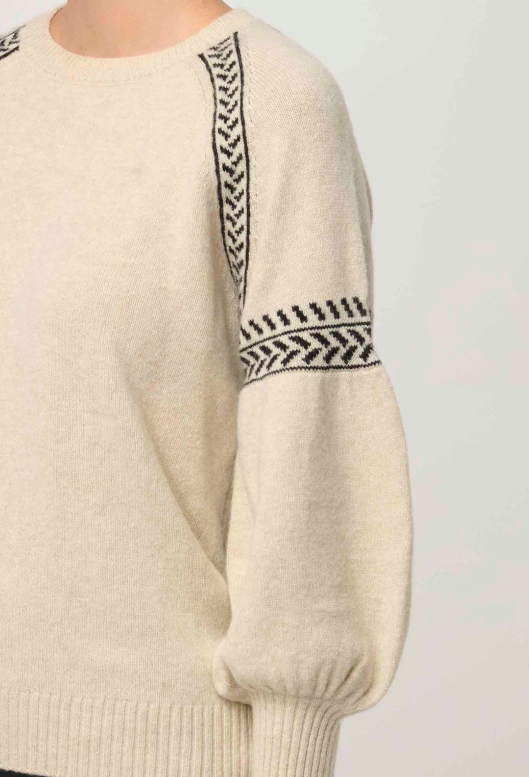 ONCE WAS Luna Merino Wool Knit Top in Blanca knit Once Was