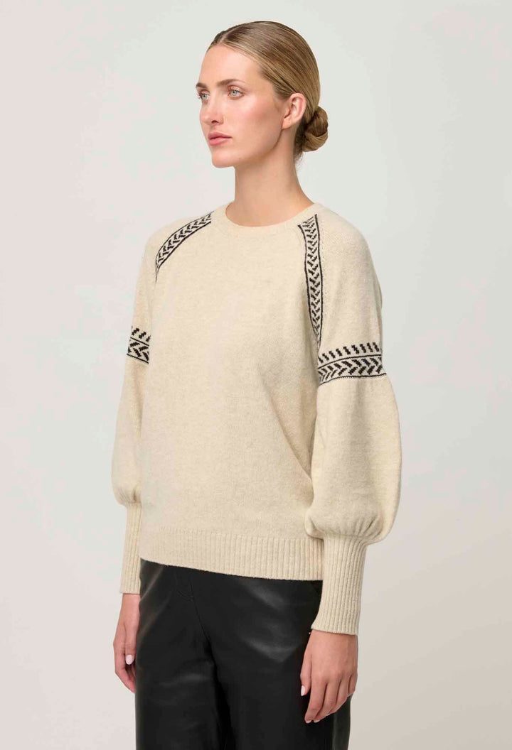 ONCE WAS Luna Merino Wool Knit Top in Blanca knit Once Was