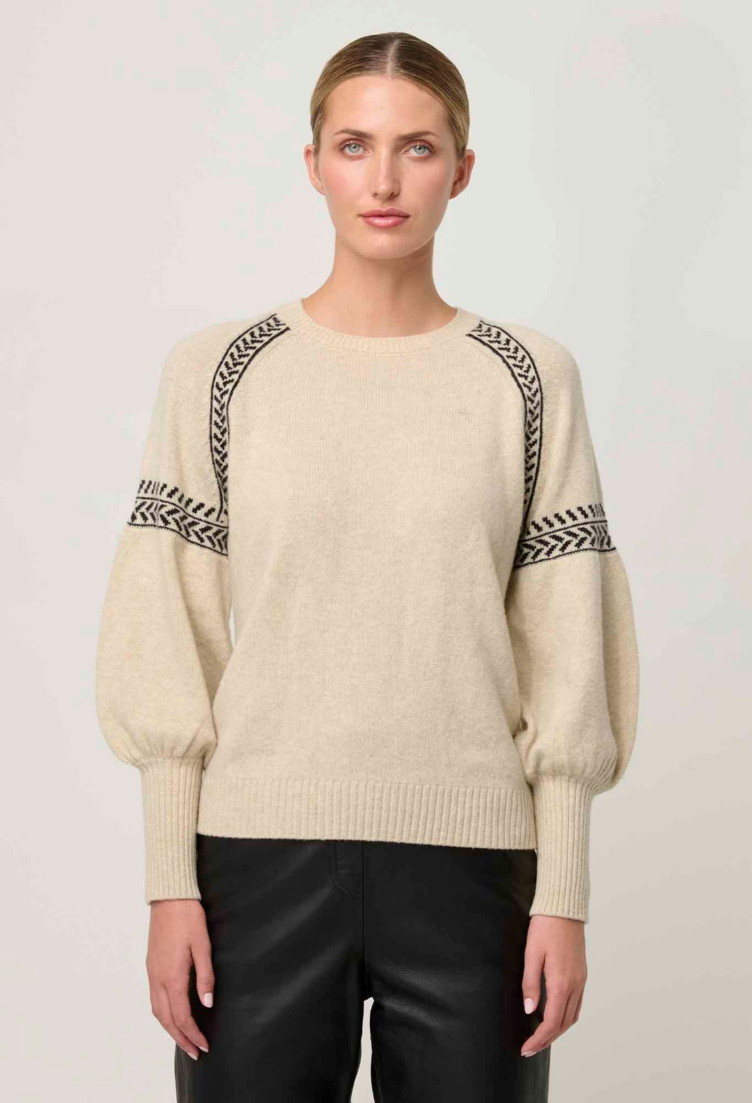ONCE WAS Luna Merino Wool Knit Top in Blanca knit Once Was