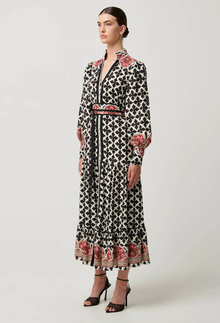ONCE WAS Marielle Linen Viscose Dress in Country Tapestry Dress Once Was
