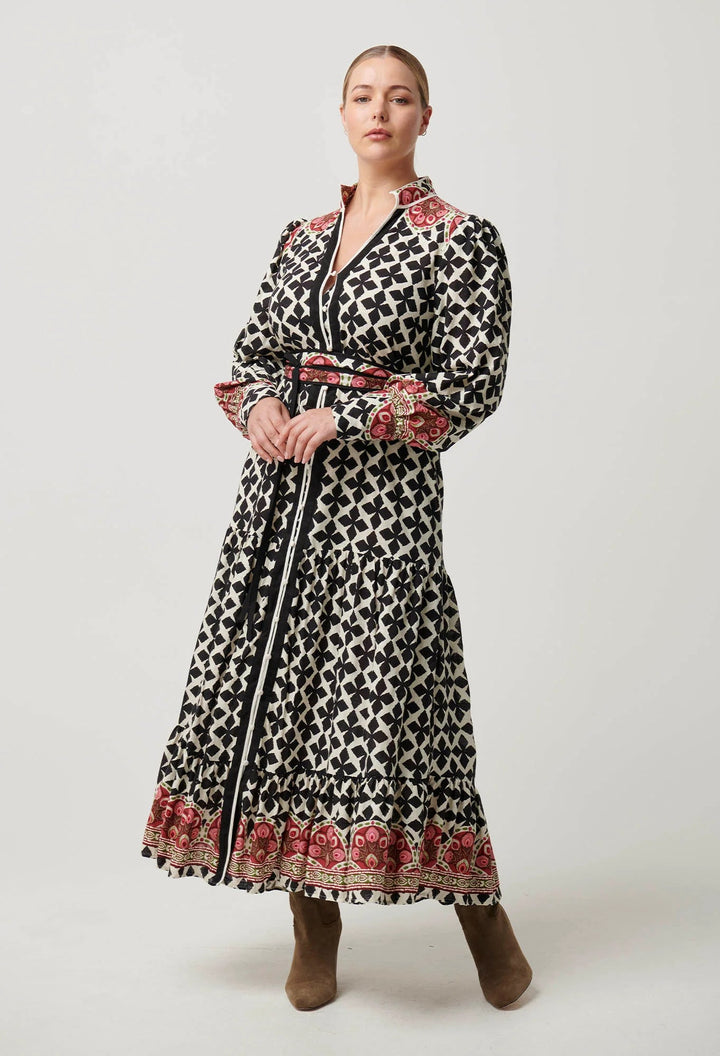 ONCE WAS Marielle Linen Viscose Dress in Country Tapestry Dress Once Was