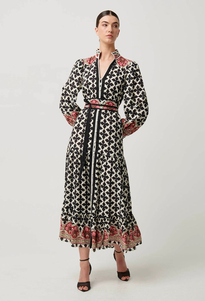 ONCE WAS Marielle Linen Viscose Dress in Country Tapestry Dress Once Was