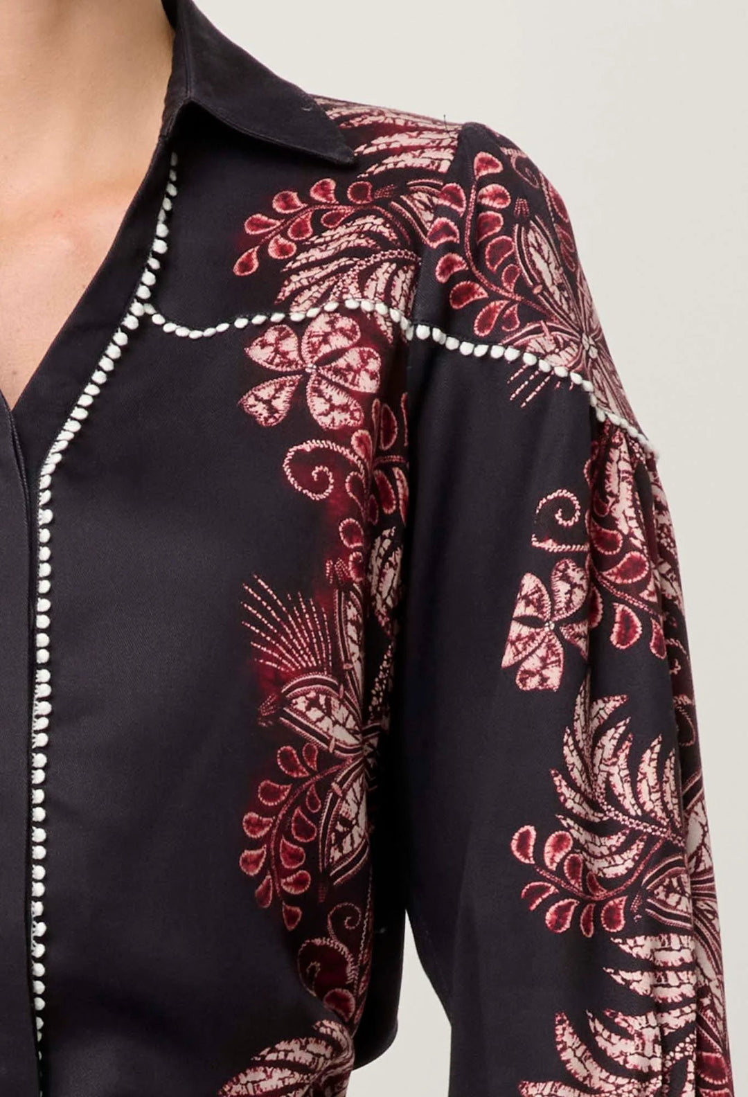 Once Was Marisol tencel Twill shirt in Torera Rose Blouse Once Was