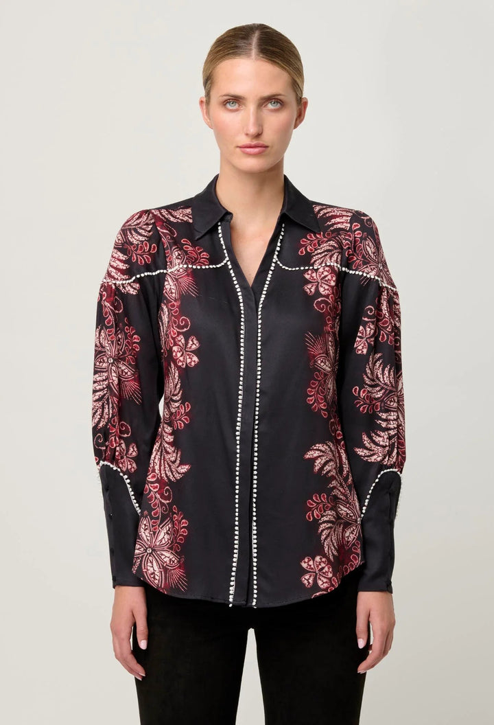 Once Was Marisol tencel Twill shirt in Torera Rose Blouse Once Was