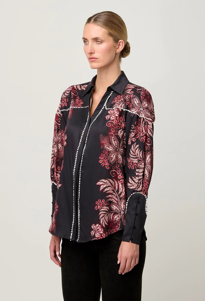 Once Was Marisol tencel Twill shirt in Torera Rose Blouse Once Was