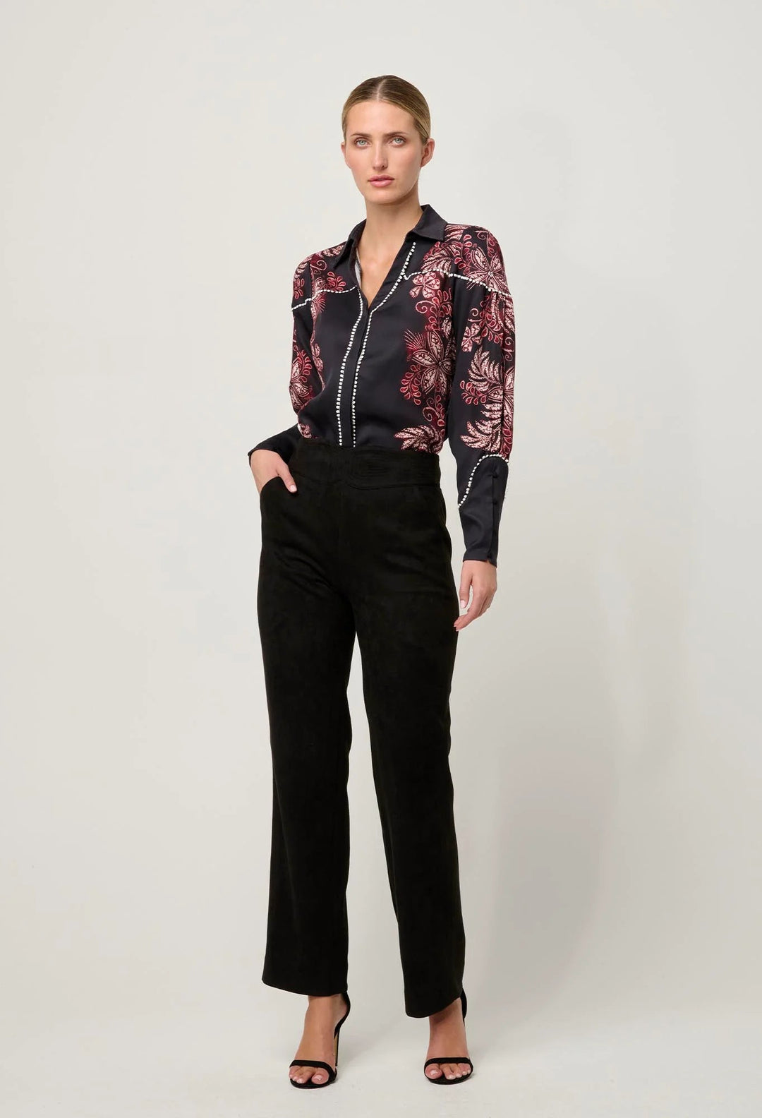 Once Was Marisol tencel Twill shirt in Torera Rose Blouse Once Was