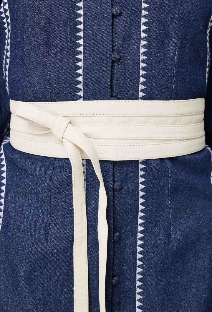 ONCE WAS - Milton Leather Belt - Ivory belt Once Was