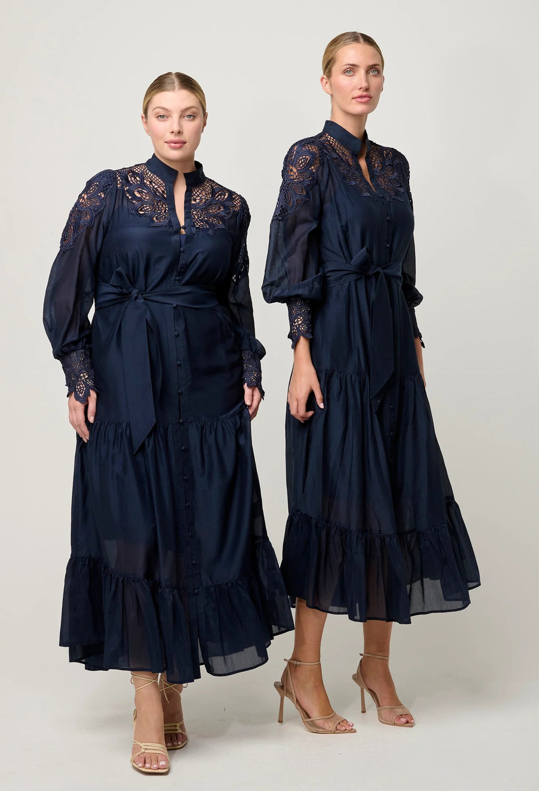 ONCE WAS Mirador Cotton Silk Maxi detail dress - Night Sky - Stanleyandstone