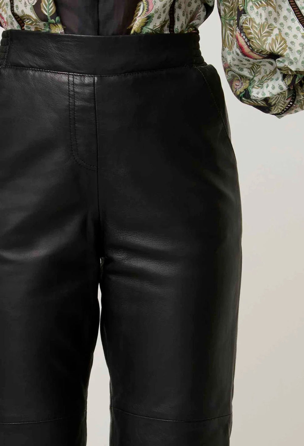 ONCE WAS Montoya Leather Straight leg Pant - ONYX Pant Once Was