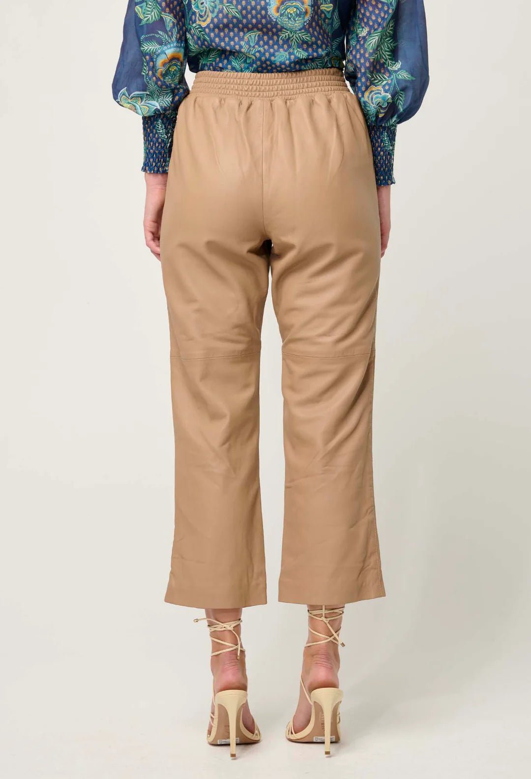 ONCE WAS Montoya Leather Straight leg Pant - Wheat Pant Once Was