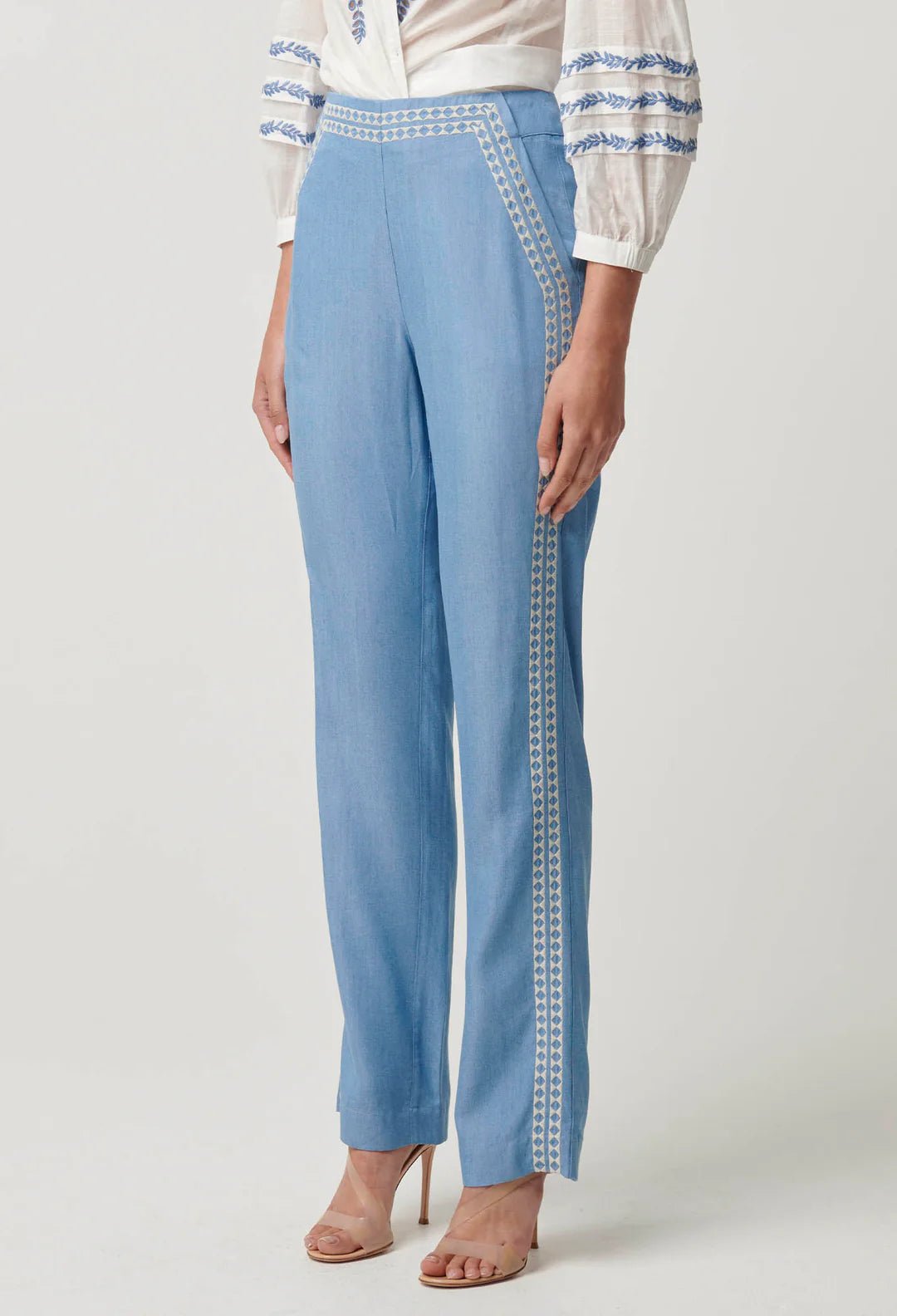 ONCE WAS Ophelia Tencel Placement Embroidered Pant Pant Once Was