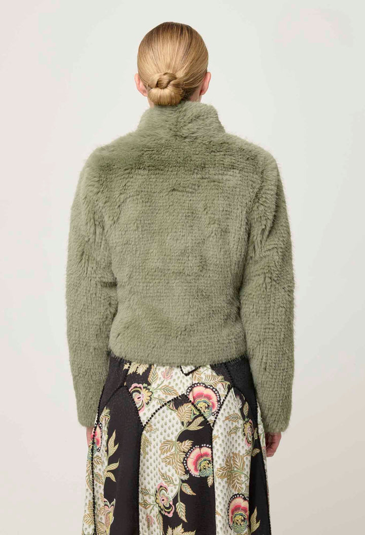 ONCE WAS Reina Faux Fur Jacket in Jade Mist Coats & Jackets Once Was