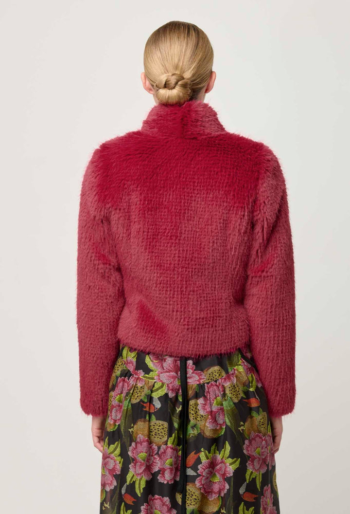 ONCE WAS Reina Faux Fur Jacket in Rosa Coats & Jackets Once Was