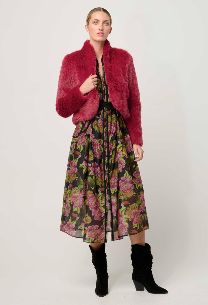 ONCE WAS Reina Faux Fur Jacket in Rosa Coats & Jackets Once Was