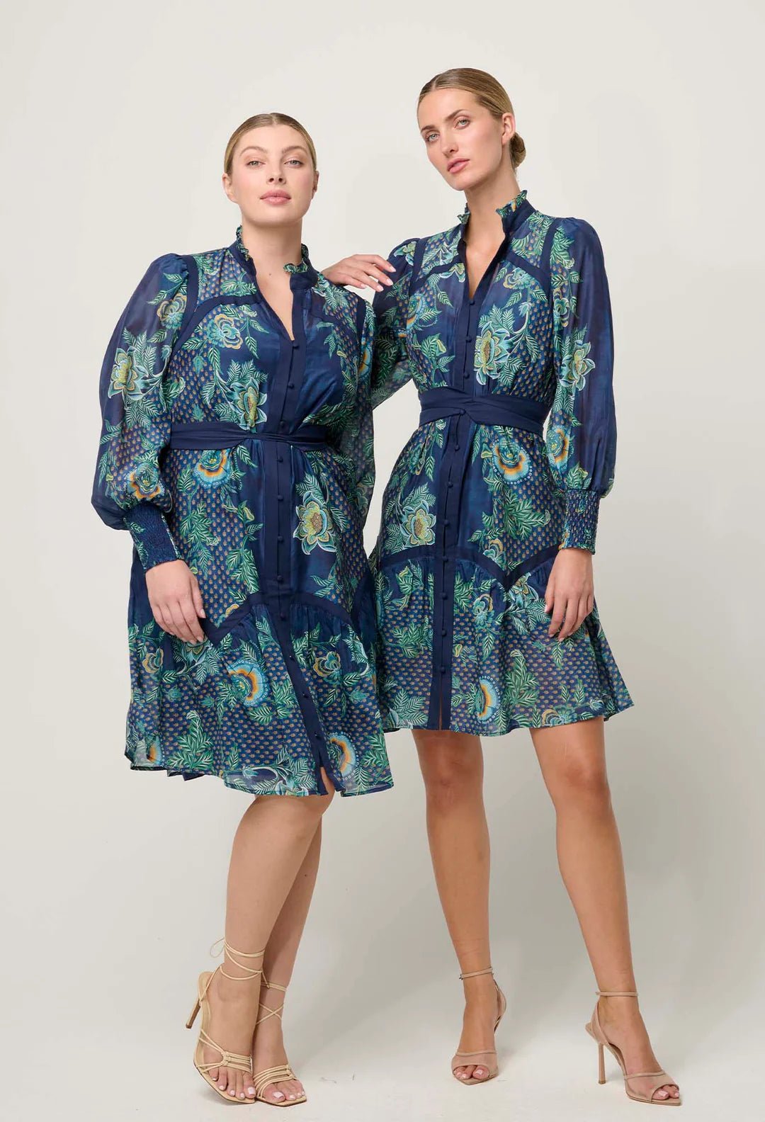 ONCE WAS Renata Placement print cotton silk midi dress - Mariposa Zafiro Dress Once Was