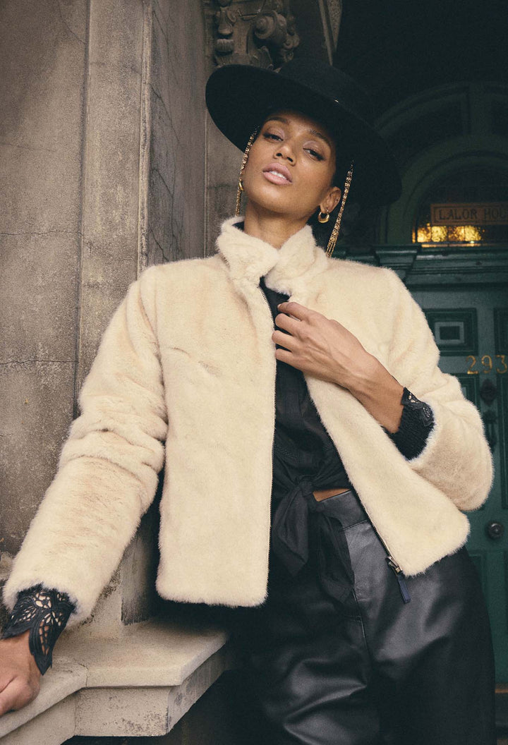 ONCE WAS Rylie Reversible faux jacket - Altamira /Blanca Coats & Jackets Once Was